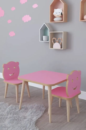 Set masă pentru copii cu scaune roz