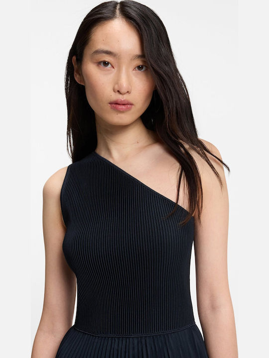 Rochie de vară Midi Rochie-cămașă Albastru închis