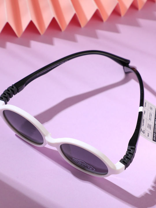 Round Kids White Sunglasses