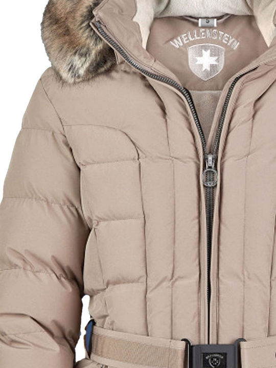 Beltique Women's Puffer Jacket for Winter Grey-Beige