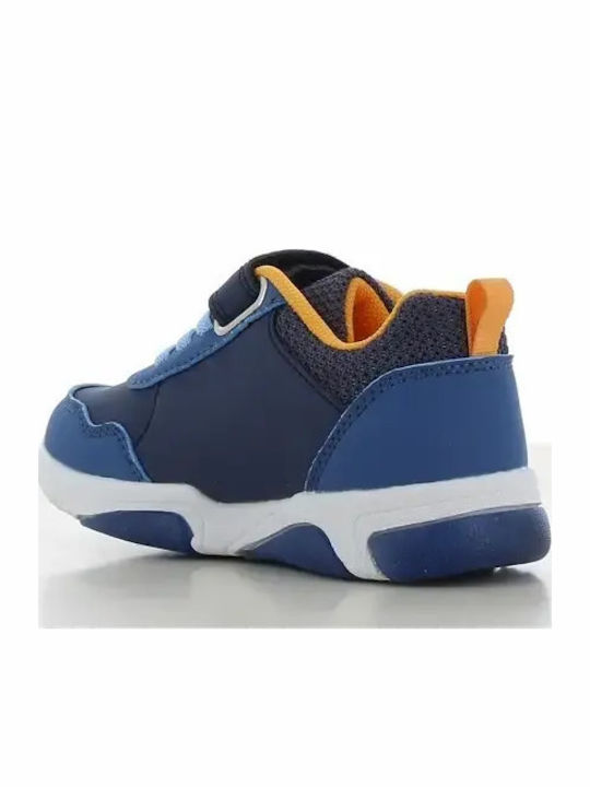 Kids Sneakers Anatomic with Hoop & Loop Closure & Lights Light Blue