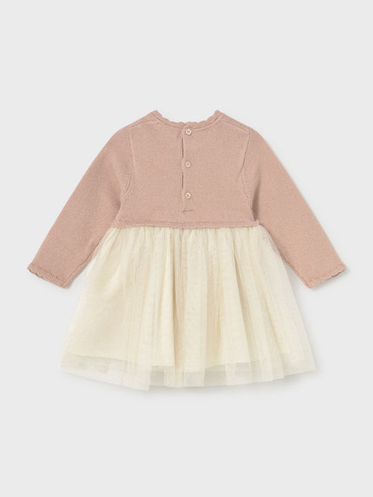 Mayoral Girls Knitted Dress Soft Pink