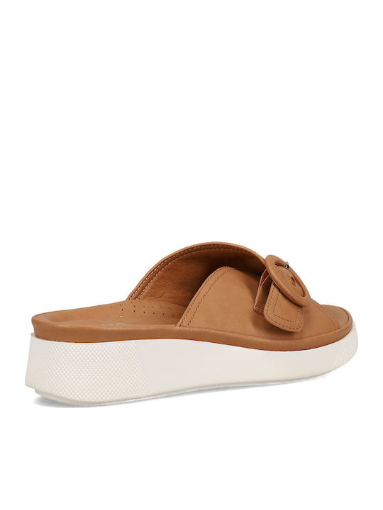 Damen Anatomische Flatforms Braune Sandalen