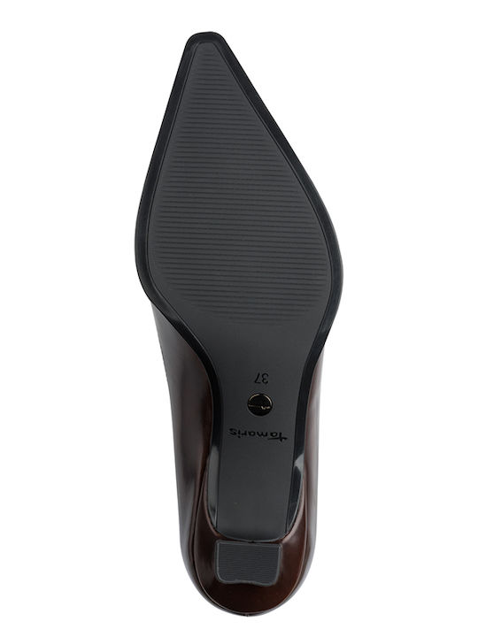 Spitze Pumps mit Braun Absatzhöhe