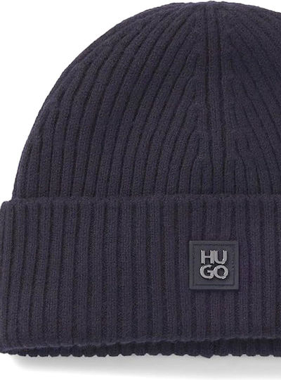 Beanie Căciulă Pentru Bărbați Tricotată În Culoare Albastră