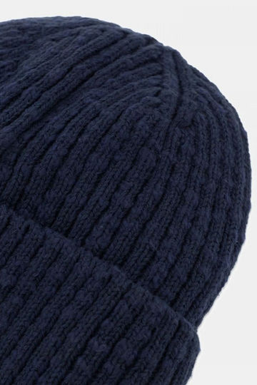 Beanie Căciulă Pentru Bărbați Tricotată în Culoare Albastră