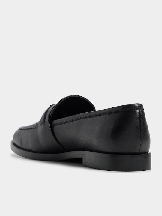 Leder Damen Mokassins in Schwarz Farbe