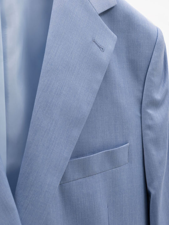 Herrenanzug Hellblau Melange