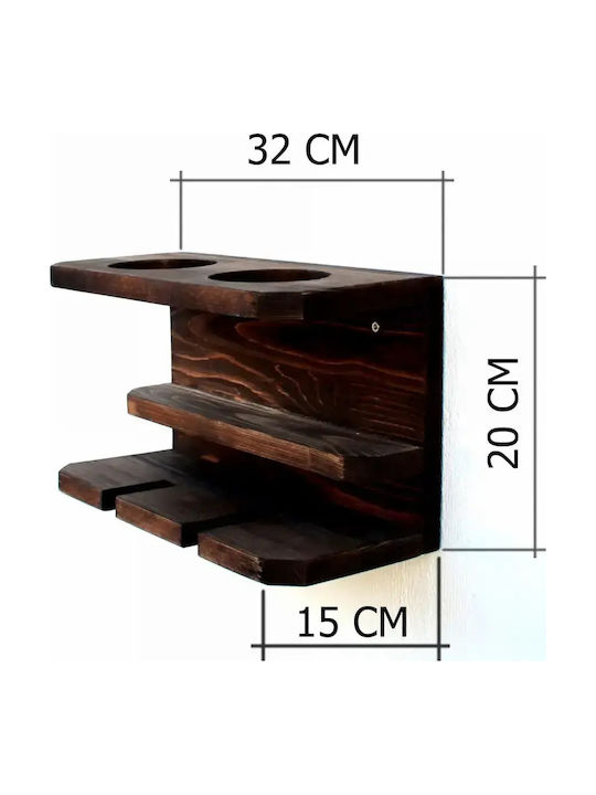 Suport De Sticle De Perete Din Lemn Maro 32x20x15cm