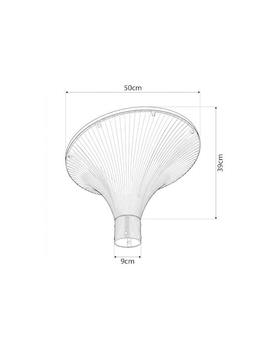 GloboStar Φωτιστικό Κολώνα LED Εξωτερικού Χώρου 50W με Θερμό Λευκό Φως IP65 Λευκό