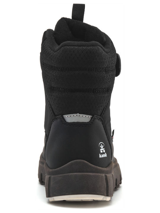 Kids Snow Ankle Boots with Laces Black