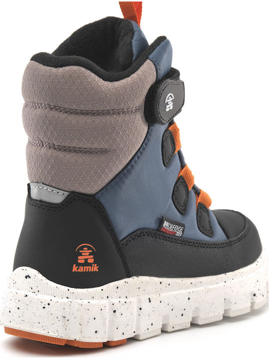 Kinderstiefel Schnee mit Schnürsenkeln Orange