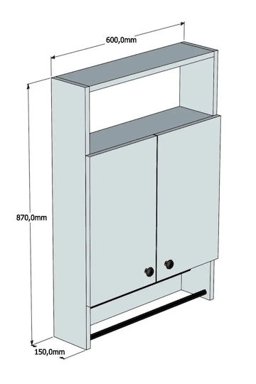 Bathroom Cabinet 60x15x87cm Walnut