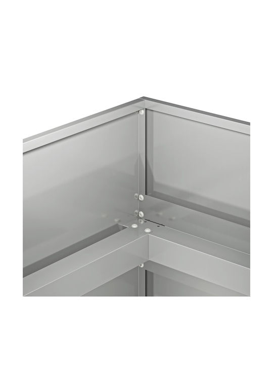 vidaXL Γλάστρα Μεταλλική Ασημί 120x80x60εκ.