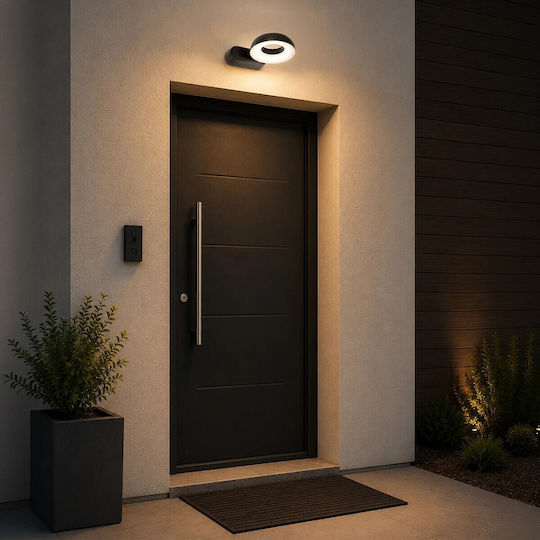 GloboStar Wandmontiertes Außenleuchte LED IP65 12W mit Warmweißem Licht 16x20x15cm