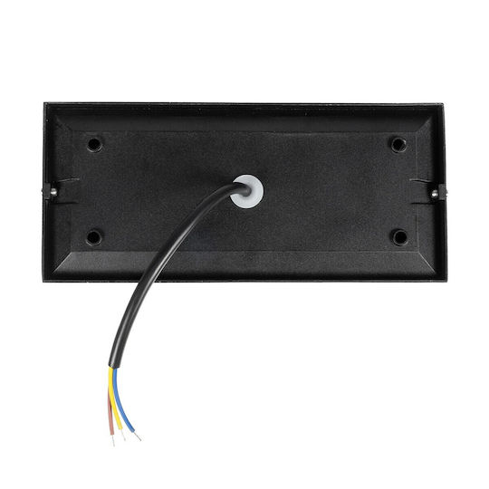 GloboStar Стенен Външен Осветителен Уред LED IP65 9W с Топла Бяла Светлина 20x3x9см.