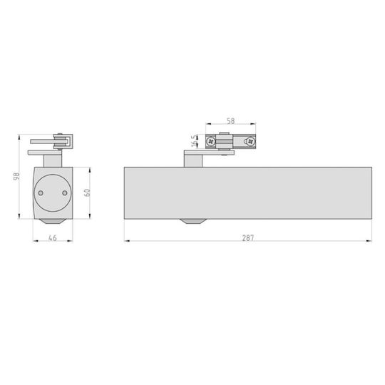 Basi Μηχανισμός Επαναφοράς για Πόρτες έως 140cm Λευκός