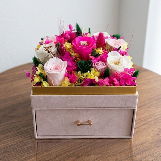 Premium Luxury Set 11 Cryogenated Roses Crystal Jewelry Square Dusty Pink Velvet Box Drawer Plexiglass Premium Luxury Set 11 Cryogenated Roses Crystal Jewelry Square Dusty Pink Velvet Box Drawer Plexiglass