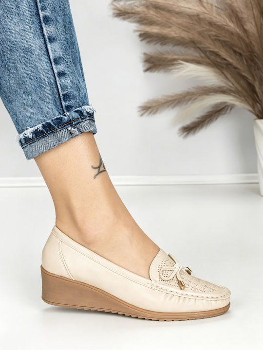 Mocasini Dama Bej