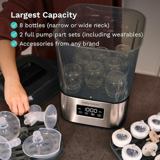 Baby Brezza SuperQuick 10 Elektrischer Babyflaschensterilisator für Babyflasche Schwarz