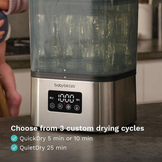 Baby Brezza SuperQuick 10 Електрически Бебешки Стерилизатор за Бебешко Шише Stainless Steel