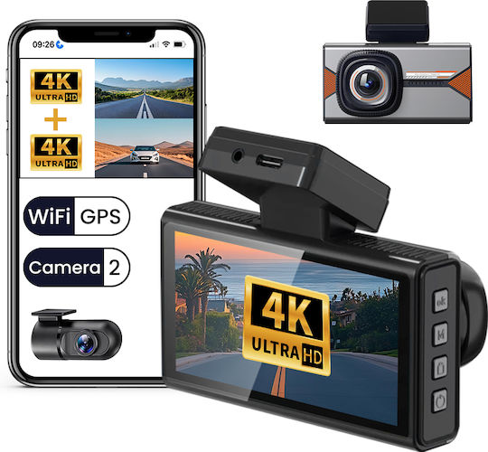 iSEN H006 Set Oglindă cu Cameră DVR Auto 4K cu Ecran 3" Wi-Fi, GPS și Cameră de Marșarier