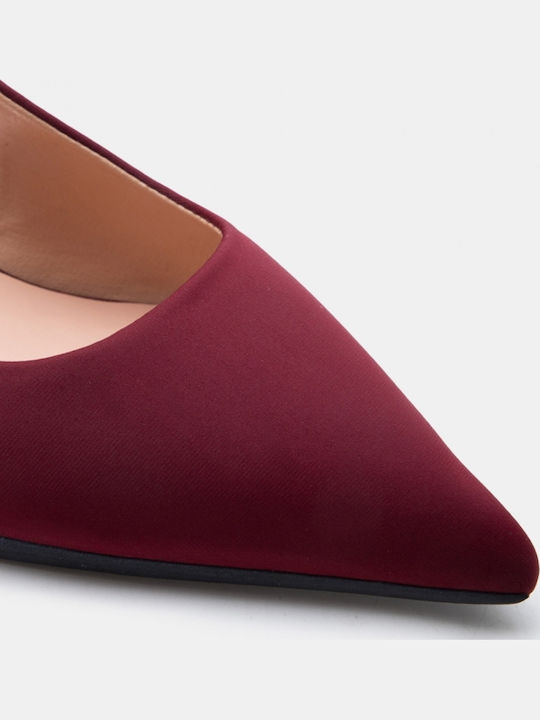 Pointed Toe Heels with Medium Burgundy Heel