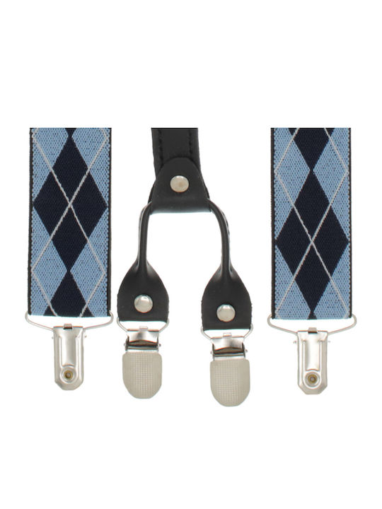 Unisex Adult Suspenders Buticcochet Made From Stretchy Synthetic Fabric 4 Metal Fasteners 35 Mm Multicoloured Br511