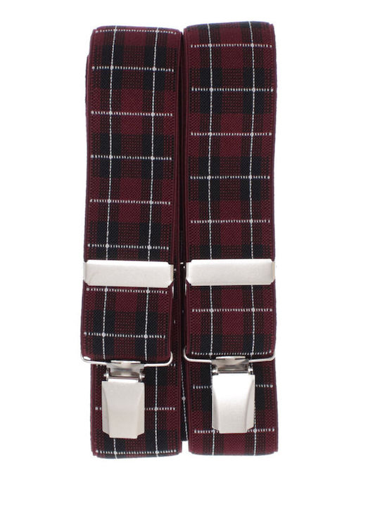 Unisex Adult Suspenders Buticcochet Made Elastic Synthetic Material 35 Mm X-type Model Burgundy Br523