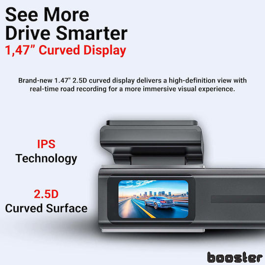 Booster SafeDrive Pro Cameră DVR Auto 4K cu Ecran 1.47" Wi-Fi, GPS