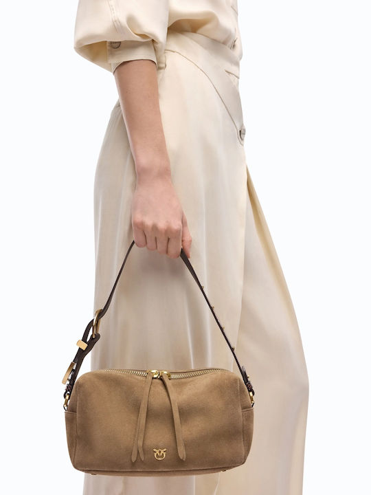 Bowling Leather Women's Shoulder Bag Beige