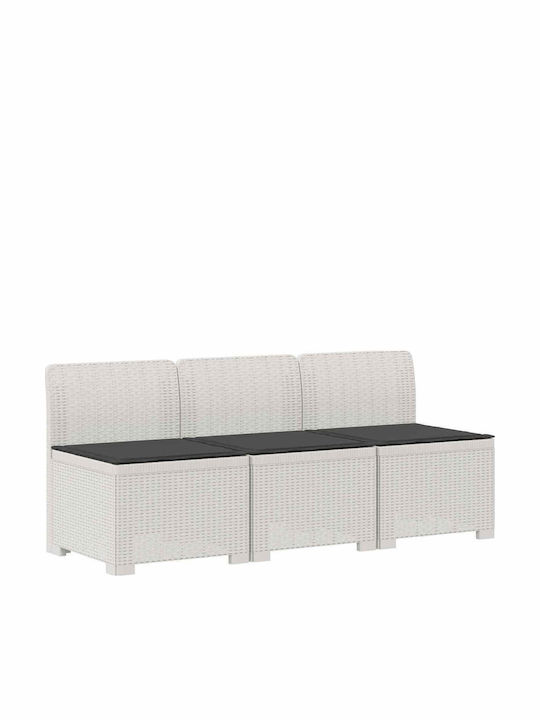 vidaXL Tree-Seater Outdoor Rattan Sofa with Cushions