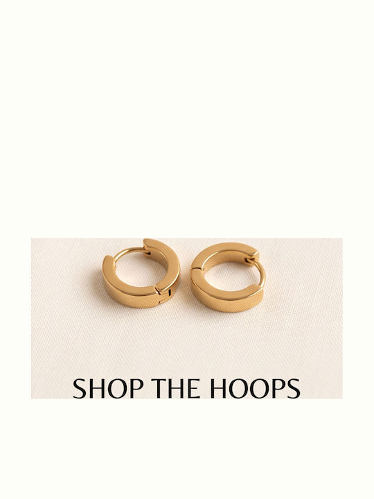 Touch Steel Hoops Gold Plated
