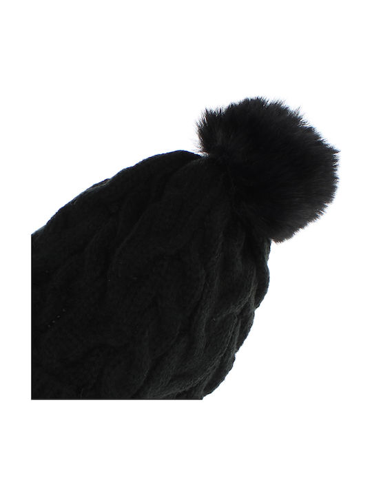 Kinder Beanies Set mit Schal Gestrickt Schwarz
