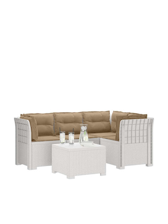 Ecksofa für den Außenbereich Rattan mit Kissen