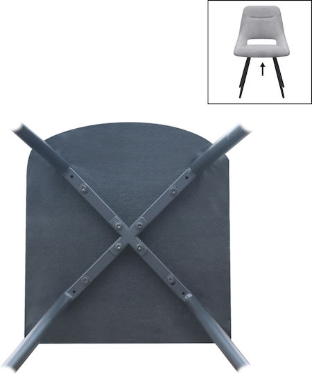 Firenze Dining Chairs with Fabric Upholstery Grey 2 pcs 51x60x81cm