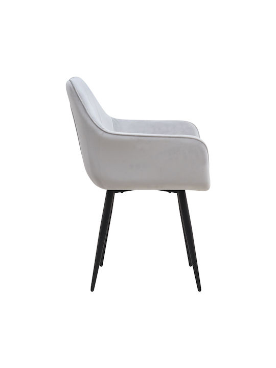 Piero Dining Chairs Velvet Light Grey 2pcs 57x60x85.5cm