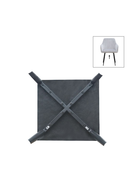 Piero Dining Chairs Velvet Light Grey 2pcs 57x60x85.5cm