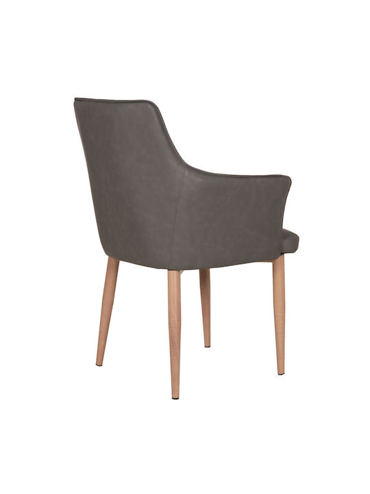 Mell Dining Chairs with Artificial Leather Upholstery Smoky Grey 2 pcs 59x57x85cm