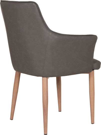 Mell Dining Chairs with Artificial Leather Upholstery Smoky Grey 2 pcs 59x57x85cm