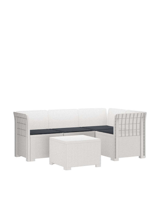 Ecksofa für den Außenbereich Rattan mit Kissen