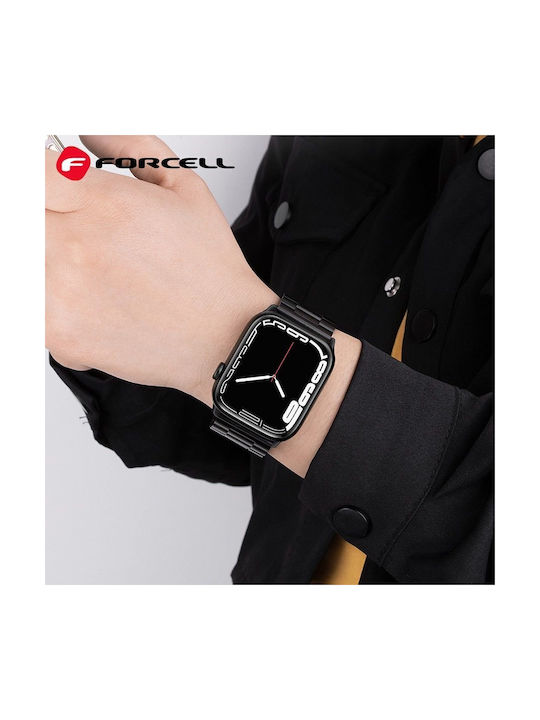 Forcell F-design Fa10 Edelstahlarmband Apple Watch 38 / 40 / 41 mm Schwarzes