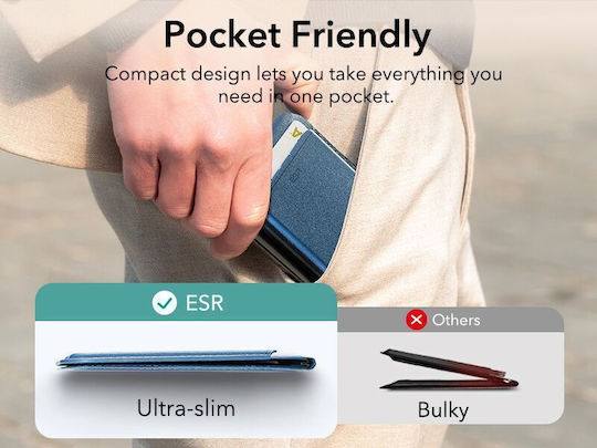 ESR MagSafe Калъф за карти Vegan в син цвят