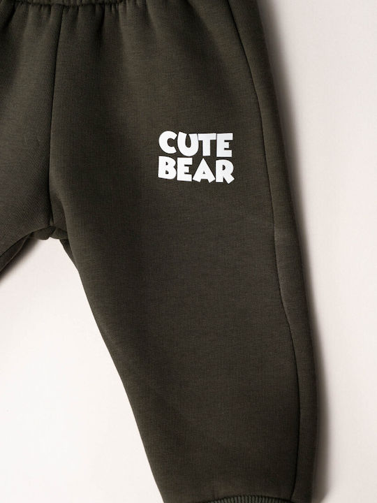 Kids Tracksuits Olive Green 3 Pieces