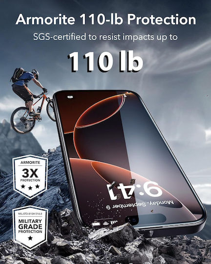 ESR Armorite Ултра-здраво Закалено стъкло iPhone 16 Pro Max Лесен монтаж с тава