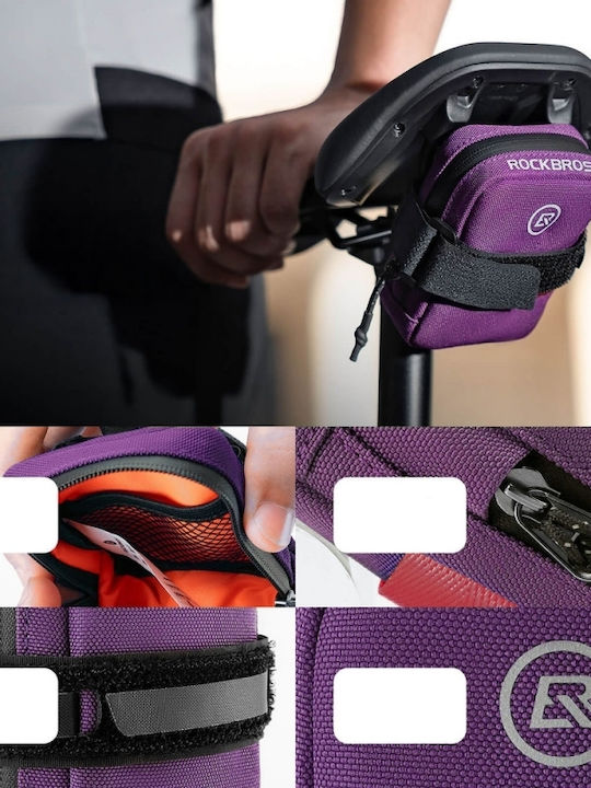 Rockbros Bicycle Saddle Bag 0.35lt Purple
