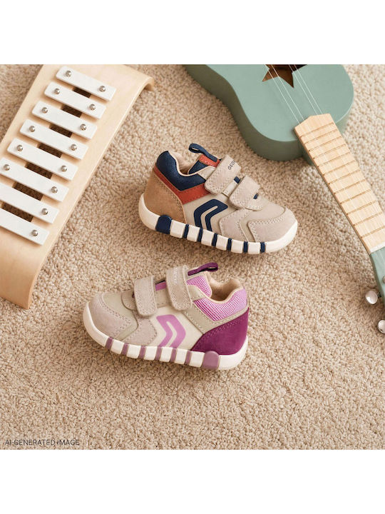 Kids Anatomic Sneakers with Hoop & Loop Closure Beige
