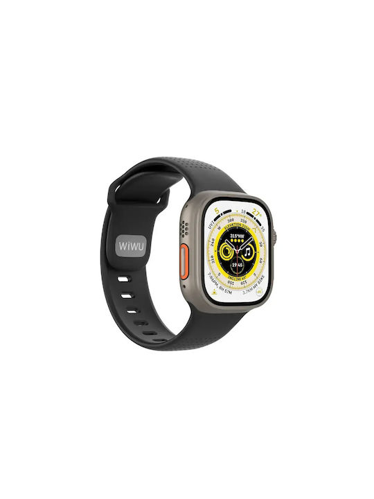 Wiwu Comf Secur Silicone Black Apple Watch 44 45 46 49mm