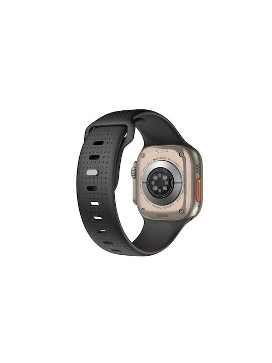 Wiwu Comf Secur Silikon Tragbare Bänder Schwarz Apple Watch 44 45 46 49mm