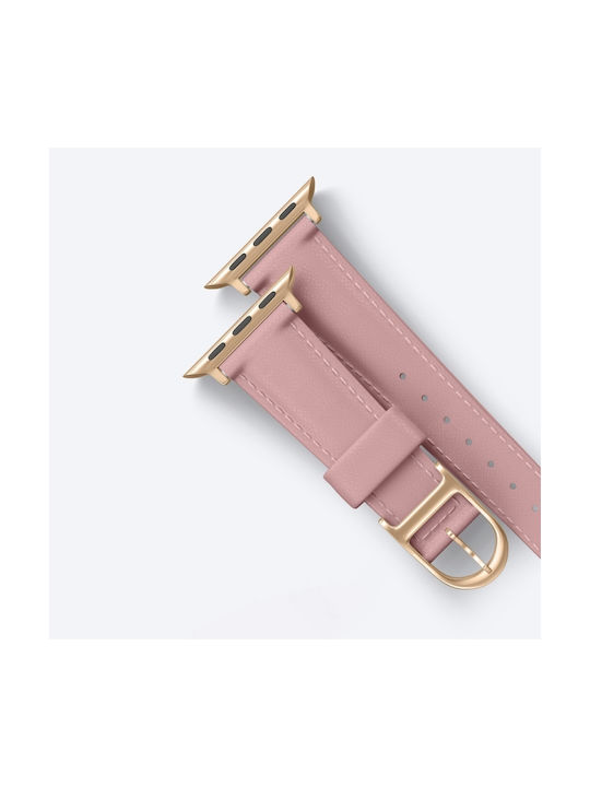 Amazingthing Class Band Кожена Каишка Apple Watch 45 46 49 Mm Розова